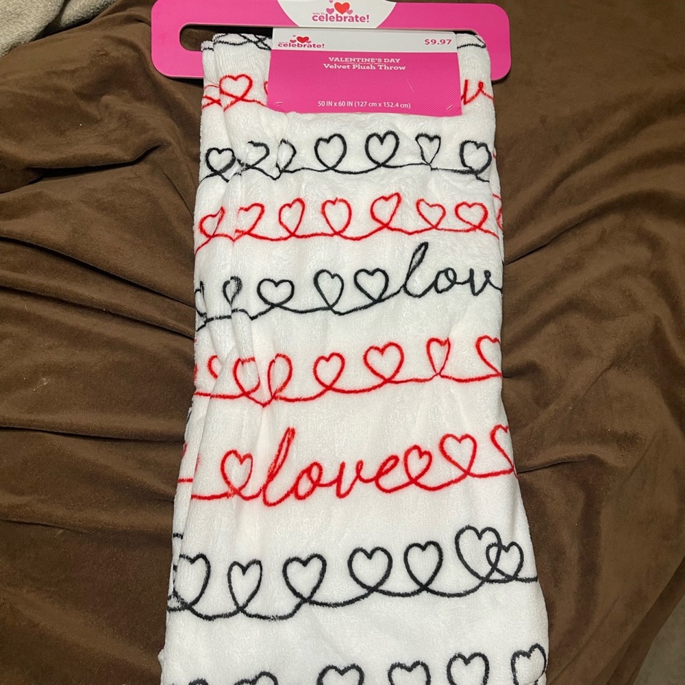 Way to Celebrate Valentine plush throw